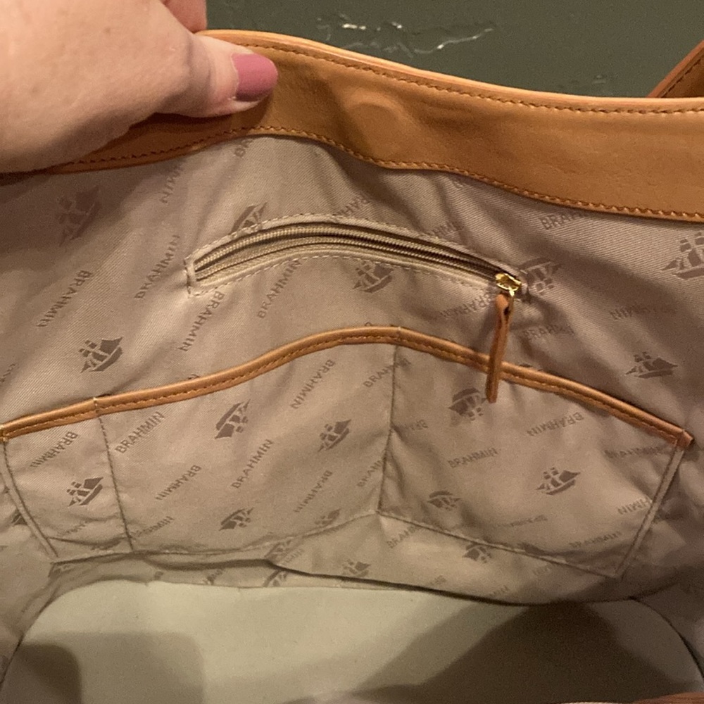 Like New Brahmin Brayden Tote in Charleston Tan (ABBA) - Picture 11 of 15
